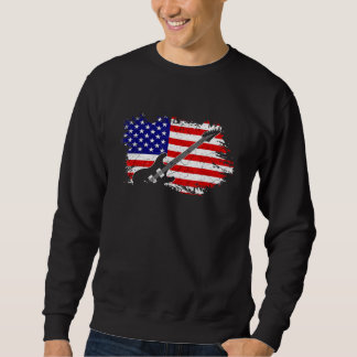 Vintage Gitarrist und US-amerikanische Flagge 5 Sweatshirt