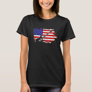 Vintage Gitarrist und US-amerikanische Flagge 5 T-Shirt