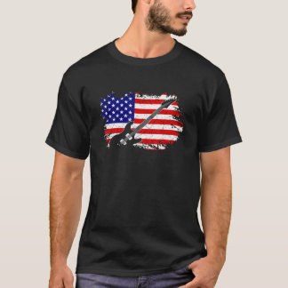 Vintage Gitarrist und US-amerikanische Flagge 5 T-Shirt