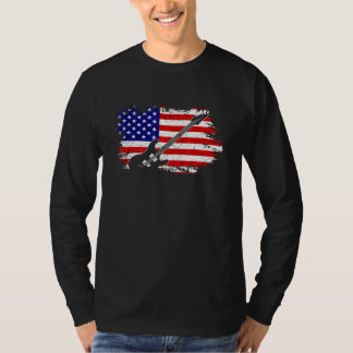 Vintage Gitarrist und US-amerikanische Flagge 5 T-Shirt