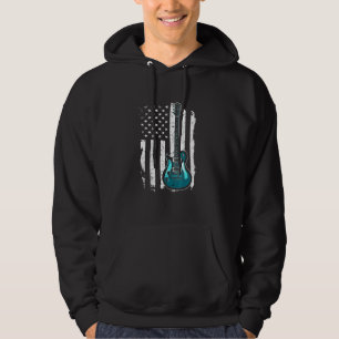 Vintage Gitarrist und US-amerikanische Flagge 6 Hoodie