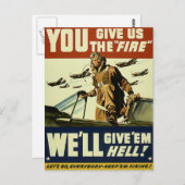 Vintage Give'em Hell Postkarte (Vorne/Hinten)