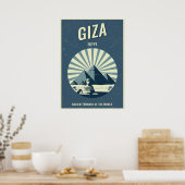 Vintage Giza Pyramid Poster – Retro Egyptian (Küche)