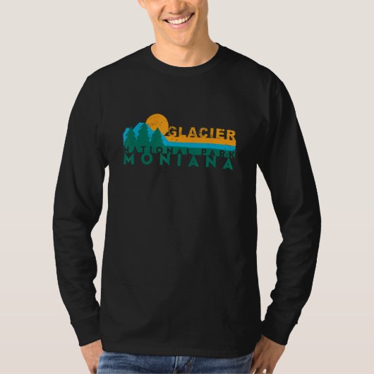 Vintage Glacier Bay National Park Mountain Sunset  T-Shirt (Vorderseite)