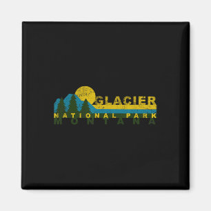 Vintage Glacier Bay Nationalpark Bergsonneuntergan Magnet
