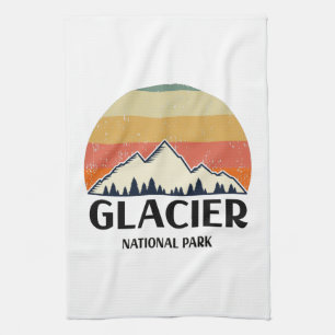 Vintage Glacier-Nationalpark Geschirrtuch