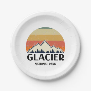 Vintage Glacier-Nationalpark Pappteller