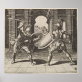 Vintage Gladiatorenschwertfahndungsabbildung (1560 Poster (Vorne)