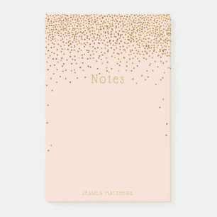 Vintage Glam Gold Konfetti Blush Rosa Post-it Klebezettel