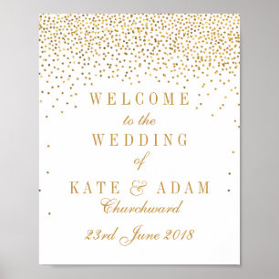 Vintage Glam Gold Konfetti Hochzeit Willkommenssch Poster