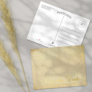 Vintage Glam Konfetti Hochzeit Save The Date Echt Folie Einladungspostkarte