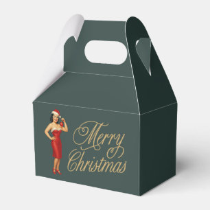 Vintage Glam Pin-Up Weihnachtsgirl Geschenkschachtel