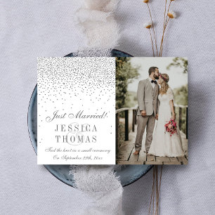 Vintage Glam Silber Konfetti Hochzeit Ankündigung