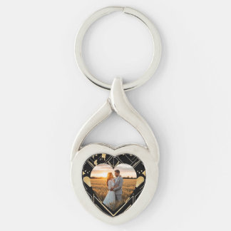 Vintage-Glamour-Art-Deco-Hochzeits-Metallschlüssel Schlüsselanhänger