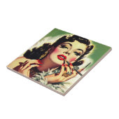 Vintage Glamour Girl aus den 50er Jahren Fliese (Seite)