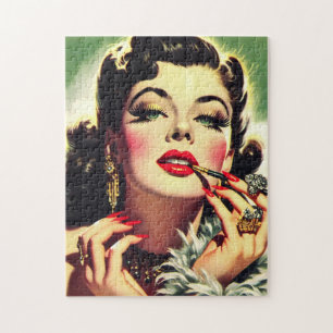 Vintage Glamour Girl aus den 50er Jahren Puzzle