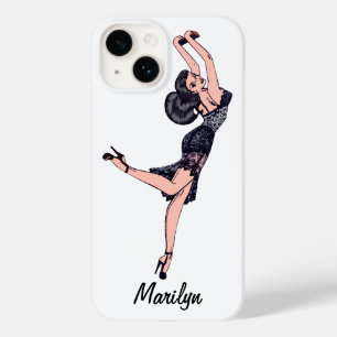 Vintage Glamour Girl, braune Bombshell Unterwäsche Case-Mate iPhone Hülle