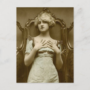 Vintage Glamour-Girl Postkarte