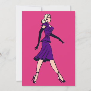 Vintage Glamour Girl, Retro Blond Sekretärin Einladung