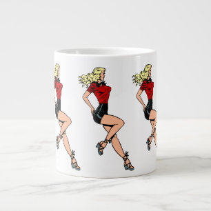 Vintage-Glamour-Girl von nebenan, blonde Bombe Jumbo-Tasse