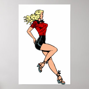 Vintage Glamour Girl von nebenan, blonde Bombe Poster