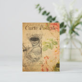 Vintage Glamour Lady Woman mit Maske French Postkarte (Stehend Vorderseite)