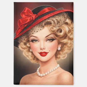 Vintage-Glamour-Pin-Up-Lady-Magnet Magnet