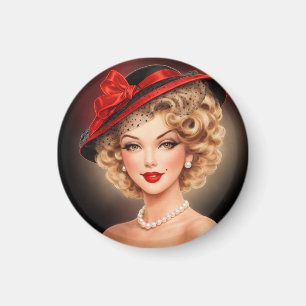 Vintage-Glamour-Pin-Up-Lady-Magnet Magnet