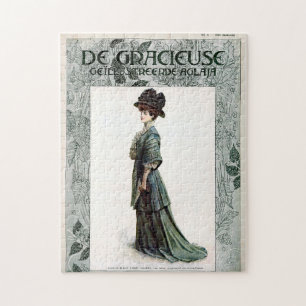 Vintage glamouröse Lady Fashion Illustration Puzzle