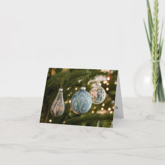 Vintage-Glas-Weihnachtsbaumschmuck-Weihnachtskarte Feiertagskarte