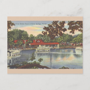 Vintage Glasbodenboote Florida Postkarte