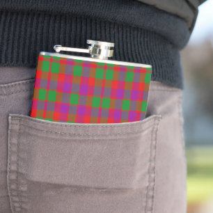 Vintage Glasgow City Scottish Tartan Karo Flachmann