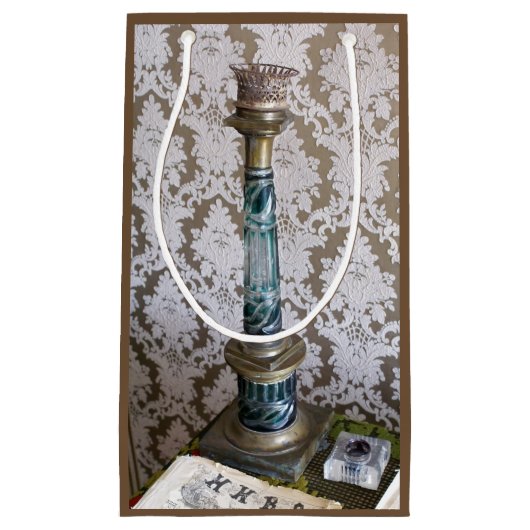 Vintage Glaskerzenhalterung Kleine Geschenktüte (Vorderseite)