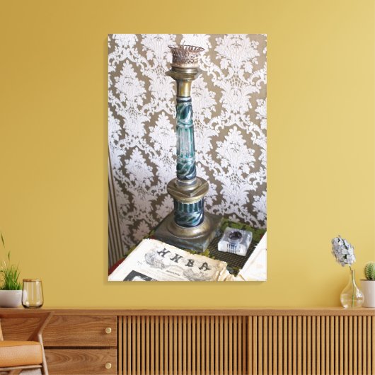 Vintage Glaskerzenhalterung Leinwanddruck (Insitu (Wohnzimmer))