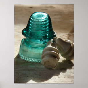 Vintage Glasstromversorgung Poster