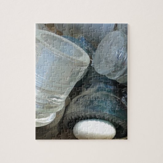 Vintage Glassulatoren und Türknopf Puzzle (Vertikal)