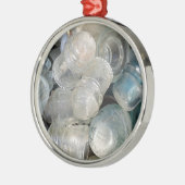 Vintage Glassuline Silbernes Ornament (Links)