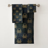 Vintage Glattlederschädel und -knochen Badhandtuch Set (Insitu)