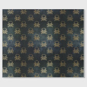 Vintage Glattlederschädel und -knochen Geschenkpapier (Flach)