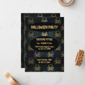 Vintage Glattlederschädel und -knochen Mitteilungskarte (Vorderseite/Rückseite Beispiel)