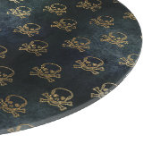 Vintage Glattlederschädel und -knochen Schneidebrett (Ecke)
