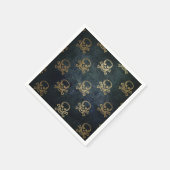 Vintage Glattlederschädel und -knochen Serviette (Ecke)