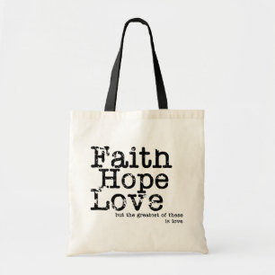 Vintage Glauben-Hoffnungs-Liebe-Leinwand-Tasche Tragetasche