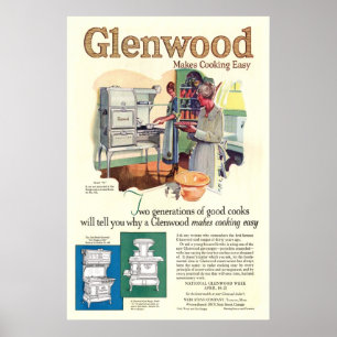 Vintage Glenwood Ofen-Anzeige ab 1923 Poster