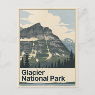 Vintage Gletscher Postkarte