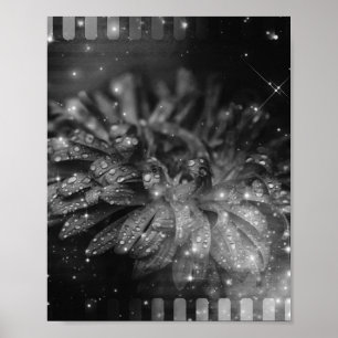 Vintage Glitter Blumen Filmstreifen Hintergrund Poster