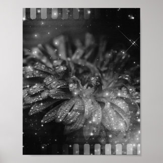Vintage Glitter Blumen Filmstreifen Hintergrund Poster