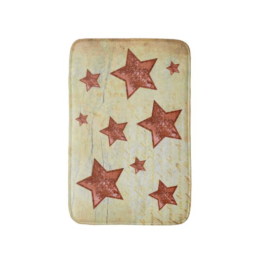 Vintage Glitzersterne Badematte (Vorderseite Vertikal)