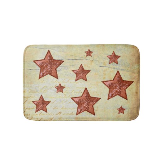 Vintage Glitzersterne Badematte (Vorderseite)