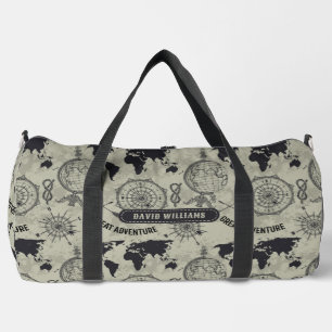 Vintage Globus Kompass Weltkarte Benutzerdefiniert Duffle Bag